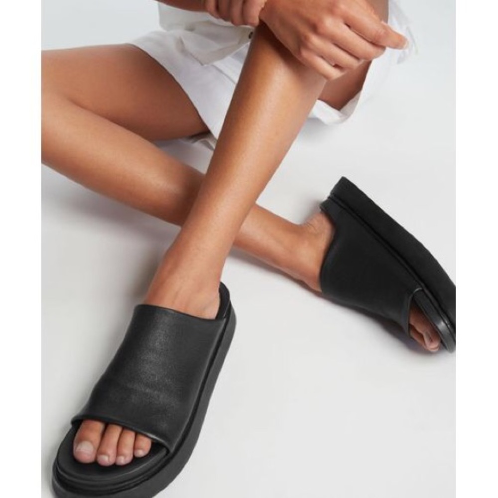 COS Chunky Platform Leather Slides, size 8